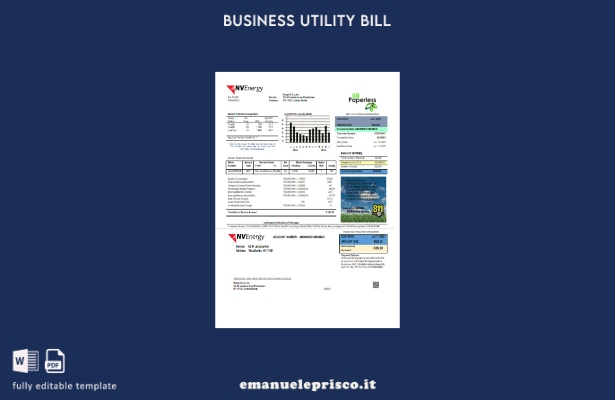 stile verificato Modello di fattura aziendale del servizio energetico Nevada NV